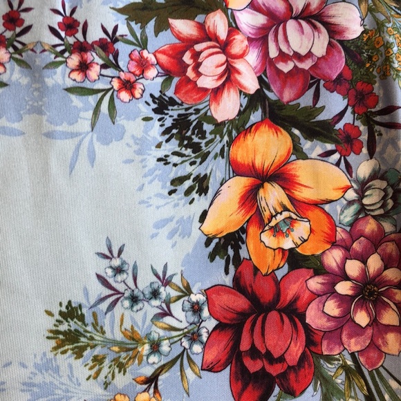 Blue Nordstrom Pencil Skirt with Multicolor Flowers - Picture 2 of 4